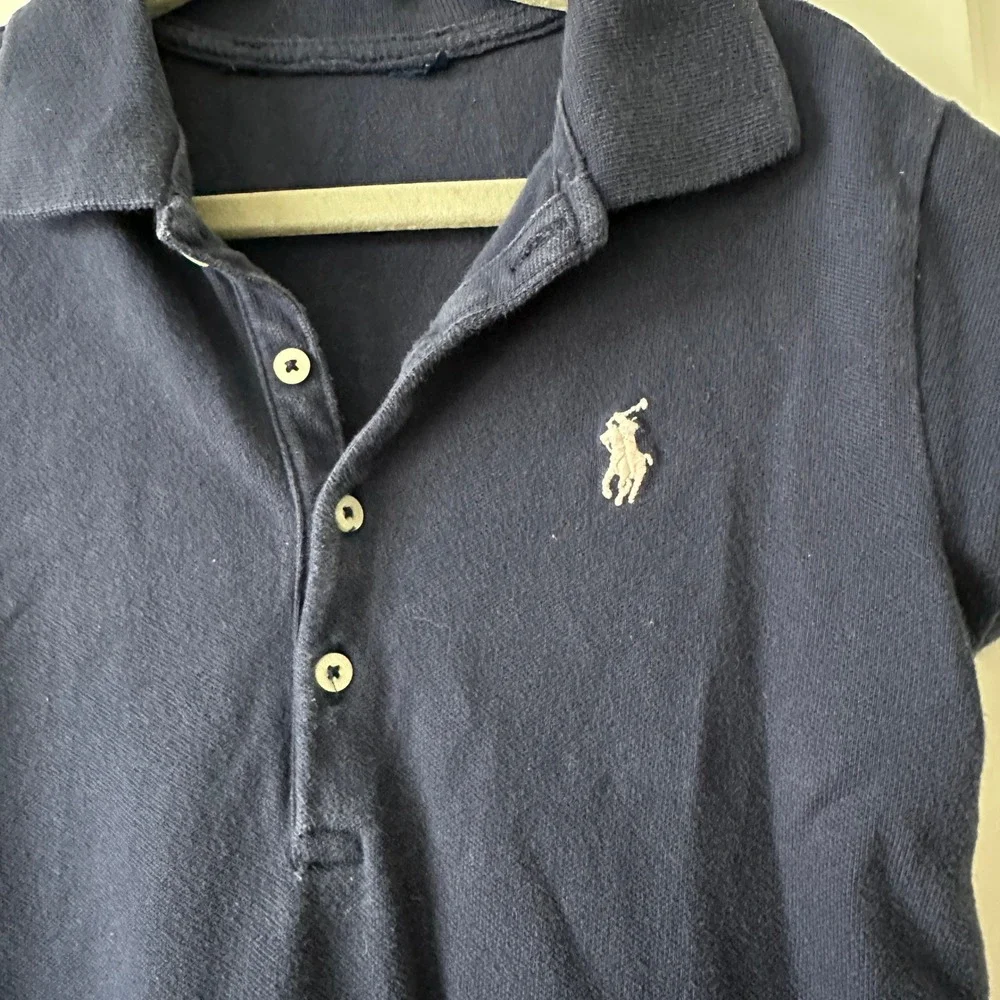 Ralph Lauren Kids Navy Blue Polo Dress Embroidered Pony Logo Short Sleeve Size 8